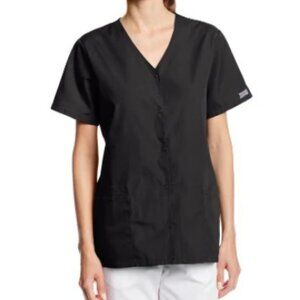 Cherokee 4770 Women's Workwear Snap Front V-Neck Scrubs Shirt - Black